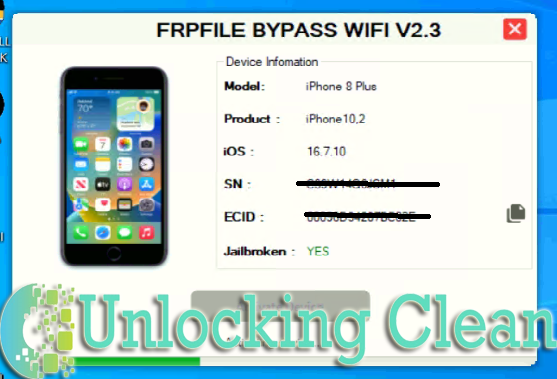 FRPFILE WIFI V2.3 - Ferramenta Wi-Fi iCloud Bypass Hello Screen iOS 15/16/17 Notificação completa (sem sinal)