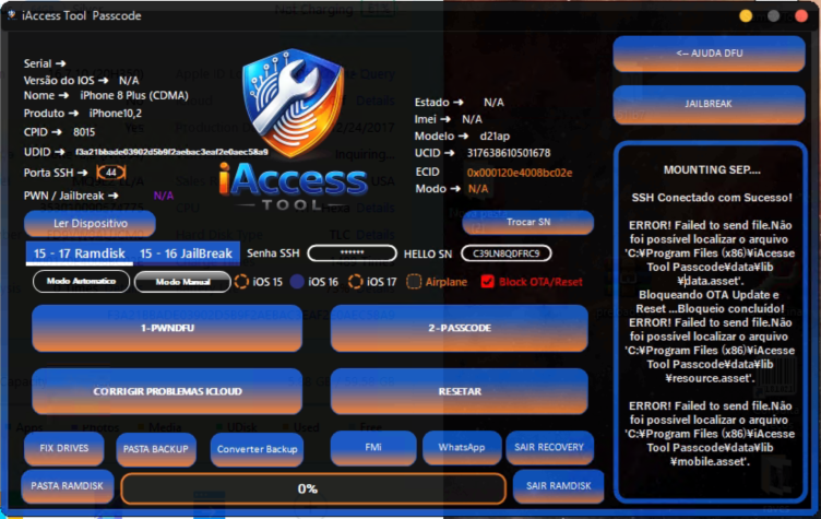 iAcess Tool (Passcode 5s ao X e ipad)