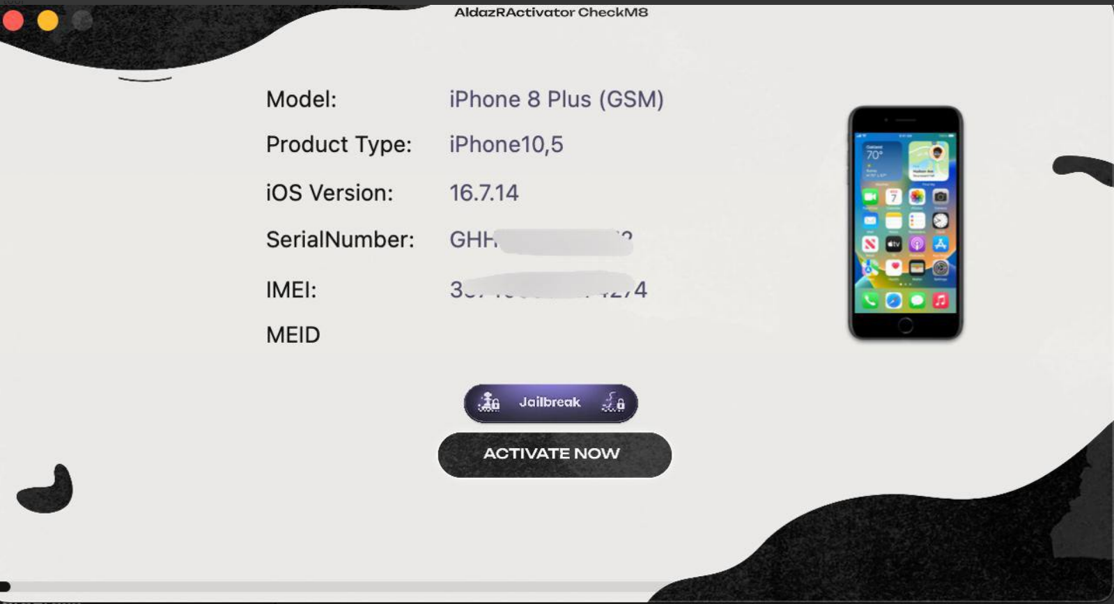 iAldazActivator iPhone 7/7+ [ IOS 15 / 16 ] (Com sinal) ✅ Macbook tool