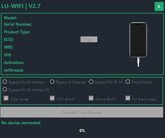 LU WI-FI Bypass - iOS 15➾17.X Hello iCloud Bypass sem sinal - (Verifique a descrição para modelos compatíveis)