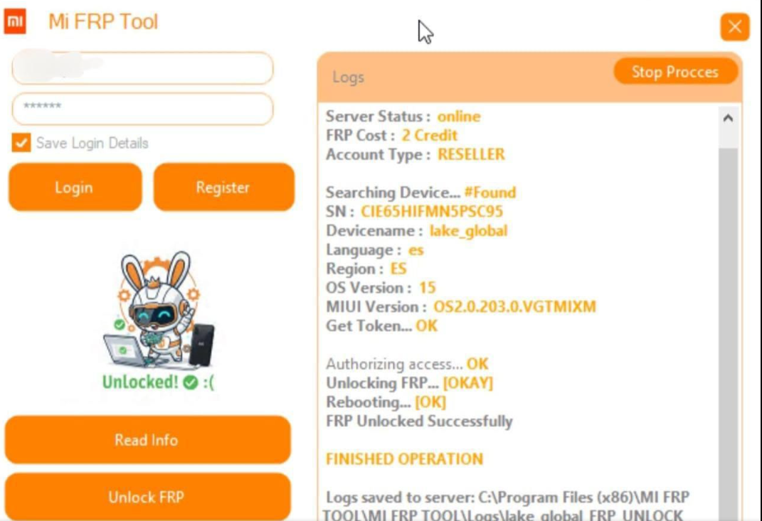 MiFrp Tool Credit For Xiaomi Frp Existing User [Auto Api]✅