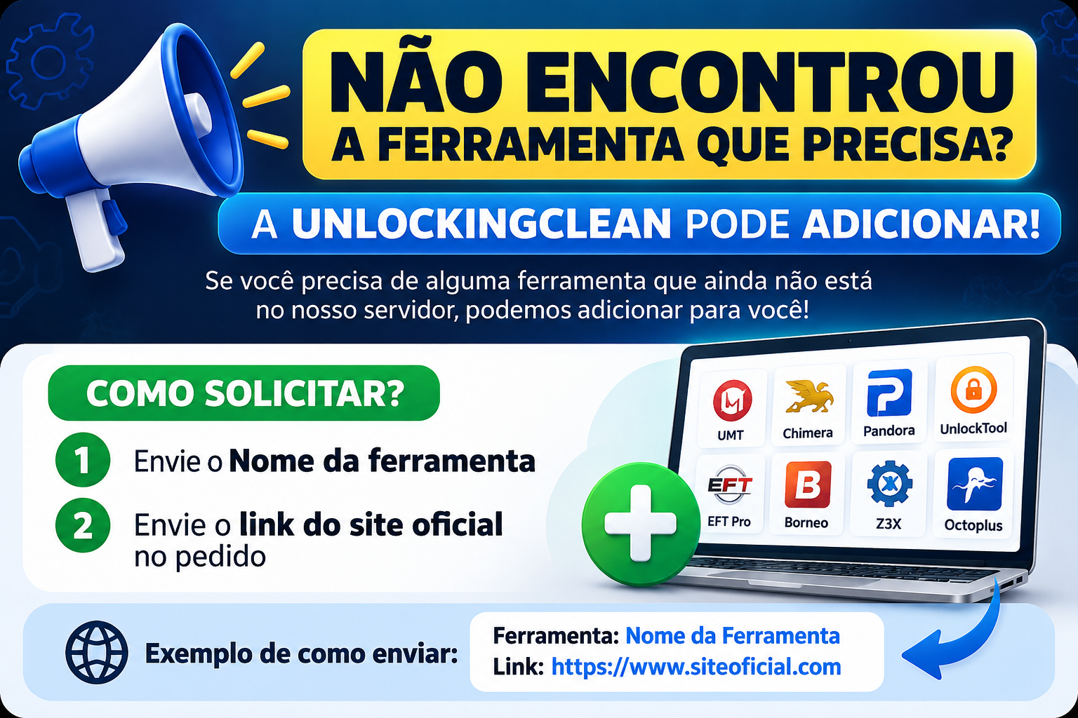 SOLICITAÇÃO DE NOVA FERRAMENTA PARA O SERVIDOR (ENVIE A FERRAMENTA PARA ADICIONAR NO SERVIDOR)